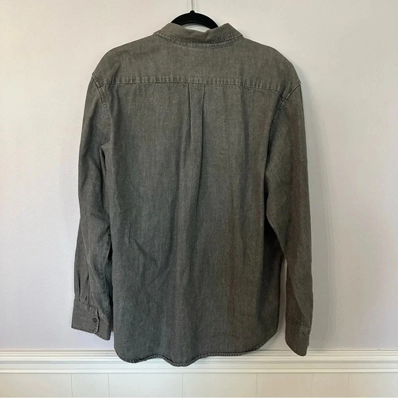 Open Trails Men's Long Sleeve Dark Gray Casual Cotton Button Down Size L GUC - Picture 6 of 6